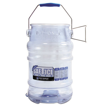 San Jamar® Saf-t-ice Tote, 6gal Capacity, Transparent Blue freeshipping - TVN Wholesale